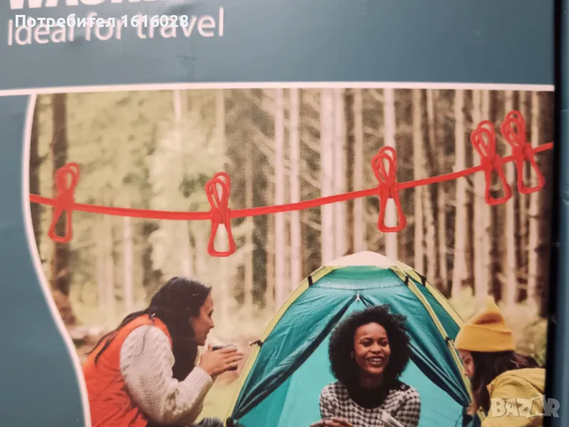 Еластично въже с подвижни щипки за палатка и къмпинг., снимка 1