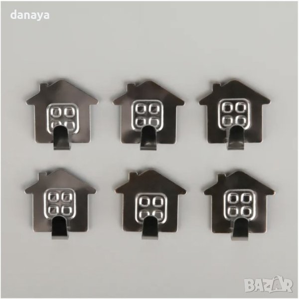 3821 Комплект мини лепящи закачалки Къщички, 6 броя, снимка 1