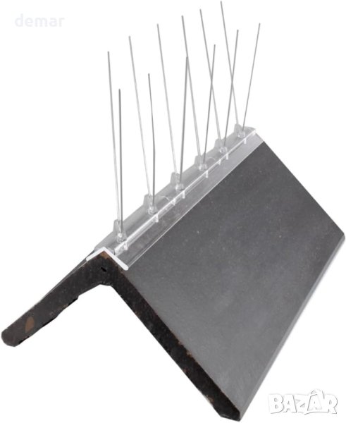 Defender Bird Spikes Ленти със шипове за покрив 5 метра, 15 ленти по 34 см, включва фиксиращ силикон, снимка 1