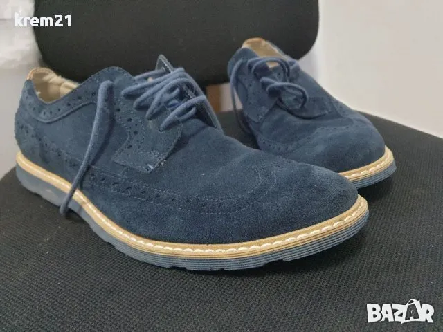 Clarks Gambeson Navy Suede мъжки обувки номер 41.5, снимка 8 - Ежедневни обувки - 48730819