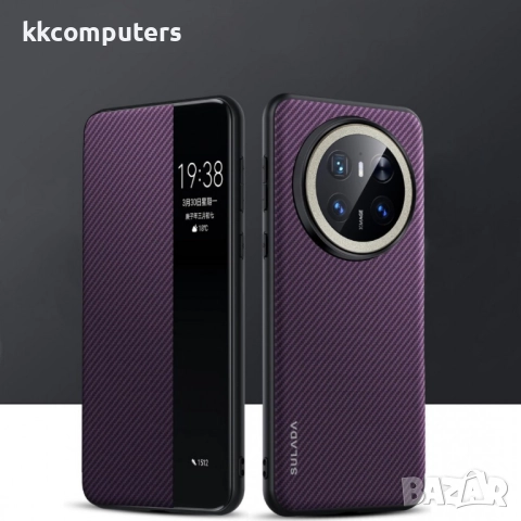 Калъф SULADA Kevlar за Huawei Mate 70 – смарт капак с прозорец, кожена текстура и магнитна функция, , снимка 3 - Калъфи, кейсове - 52221673