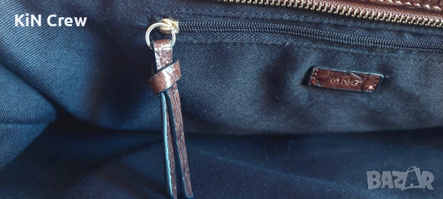 Дамска чанта MNG Mango - кожена чанта с кафяв цвят, снимка 9 - Чанти - 53858412