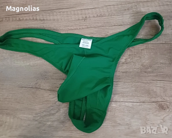 Мъжки Прашки G-String Solid Color Green 💚, снимка 4 - Бельо - 53802901