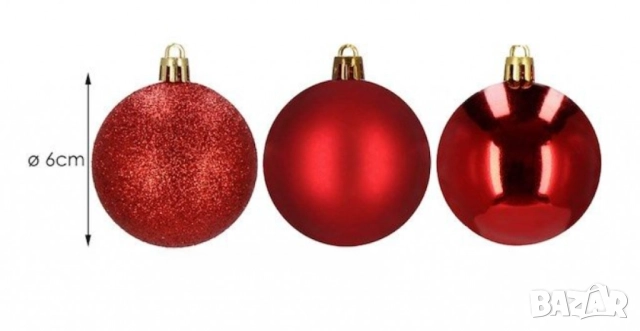 Комплект от 6 коледни топки за елха, снимка 10 - Декорация за дома - 51992268