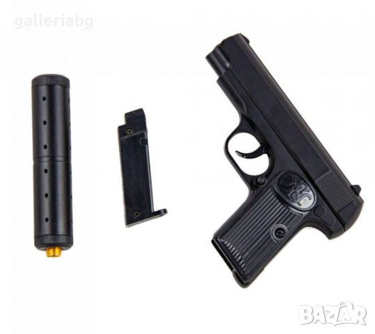 Еърсофт: Метален пистолет със заглушител К-112S AIRSOFT