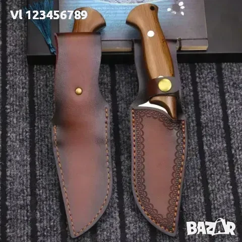 Ръчно изработен нож WPKOPYA 110х230,орех,кожа, снимка 3 - Ножове - 50727805