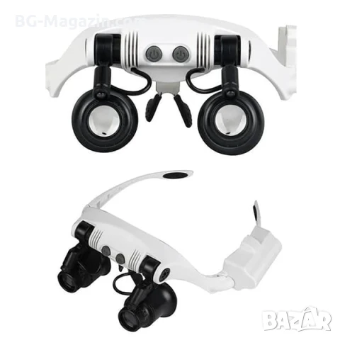 Професионална часовникарска увеличителна лупа за глава LED осветление лампа за бижутери часовникари, снимка 4 - Други инструменти - 50921208