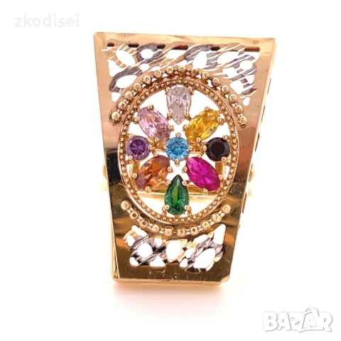 Златен дамски пръстен 6,47гр. 14кр. проба:585 размер:58 модел:32619-1