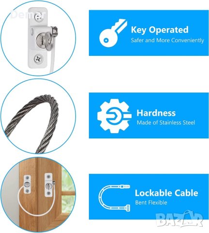 Ограничителни ключалки за прозорци, снимка 3 - Други стоки за дома - 41449079