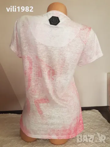 Оригинална дамскa тениска Philipp Plein, снимка 2 - Тениски - 48700291