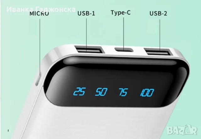 Преносима батерия KLGO KP-89 POWER BANK, 20000mAh с LED дисплей, снимка 4 - Оригинални батерии - 55842259