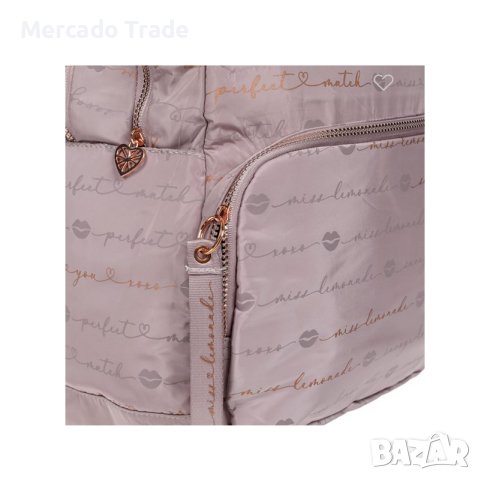Ученическа раница Mercado Trade, За момичета, Розова с надписи, снимка 4 - Раници - 41806819