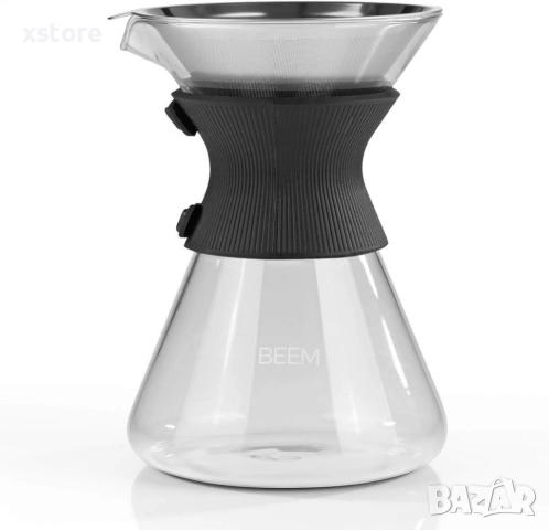 Стъклена кана с метален филтър BEEM Classic Selection Pour Over (до 6 чаши), снимка 2 - Други - 52697652