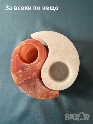 Свещник Ин-Ян от хималайска сол, снимка 8 - Декорация за дома - 48753214