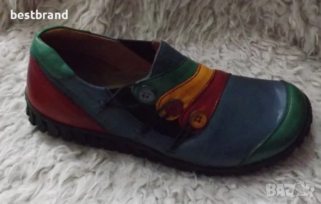 Дамски цветни обувки, естествена кожа, без връзки, код 74/129, снимка 13 - Дамски ежедневни обувки - 47630507