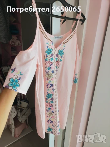 Розова орг.рокля DUBAI размер С/М, снимка 2 - Рокли - 50977297