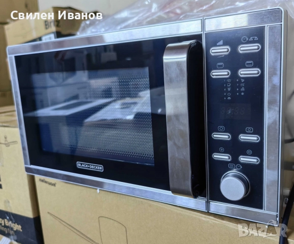 Микровълнова с грил и конвекция Black+Decker BXMZ900E – 25L, 900W, автоматични програми, дигитален д