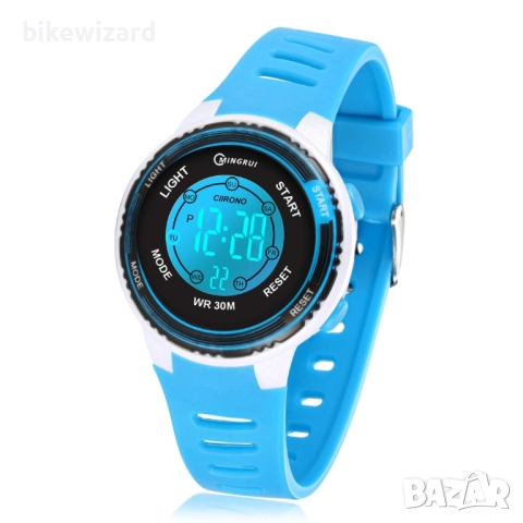 Juboos Детски дигитален часовник 7 цвята LED светлина, водоустойчив, аларма, хронометър НОВ