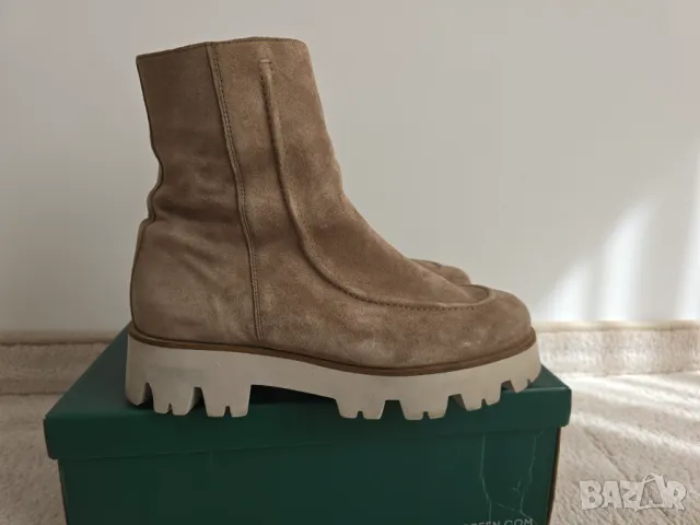 Велурени боти Paul Green - бежови - EU 40, UK 6.5, снимка 3 - Дамски боти - 49879766