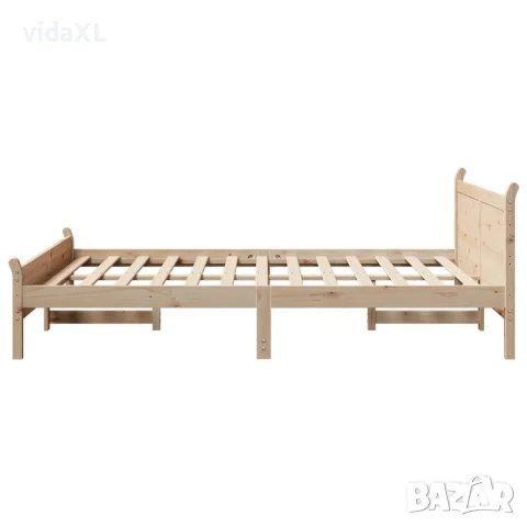 vidaXL Рамка за легло без матрак, 140x190 см, масивна чамова дървесина, снимка 5 - Спални и легла - 56148270