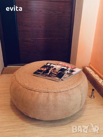 Табуретка/пуф. Ръчна изработка!, снимка 4 - Дивани и мека мебел - 33842705