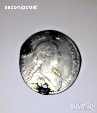 Сребърна монета 1/4 талер с Мария Терезия 1742г.