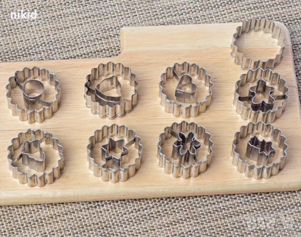 9 бр метални форми за линцер линцери сладки с дупка линцери линзер резец резци форма, снимка 4 - Форми - 52620428