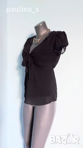 Три различни броя / Черна маркова блуза тип туника с къс ръкав , снимка 6 - Туники - 50397510