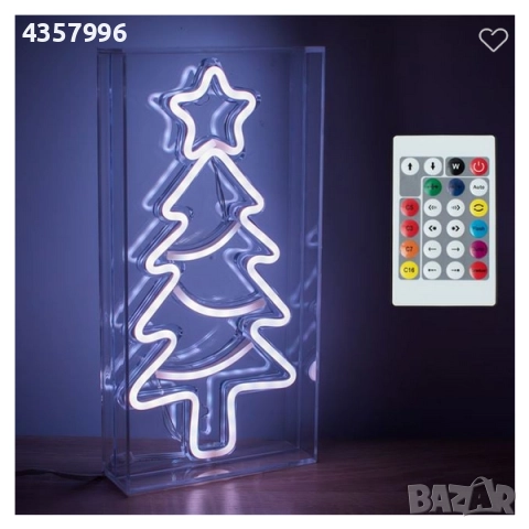 Коледна LED неонова елха с дистанционно, Многоцветна , снимка 2 - Декорация за дома - 52379514