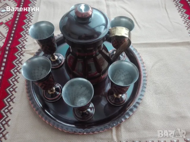 Сервиз за греяна ракия от кована мед, снимка 2 - Сервизи - 48432315
