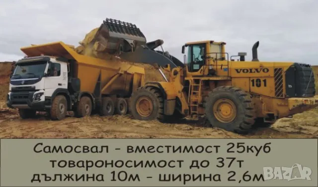 Транспорт с Камион 37 тона товароносимост САМОСВАЛ -автоматично разтоварване, изсипване на НАСИПНИ , снимка 3 - Транспортни услуги - 49972509