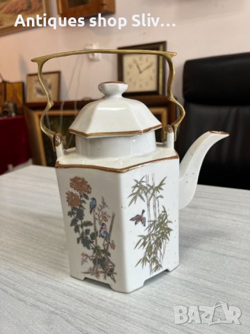Винтидж японски порцеланов чайник. №4508, снимка 4 - Антикварни и старинни предмети - 42121483