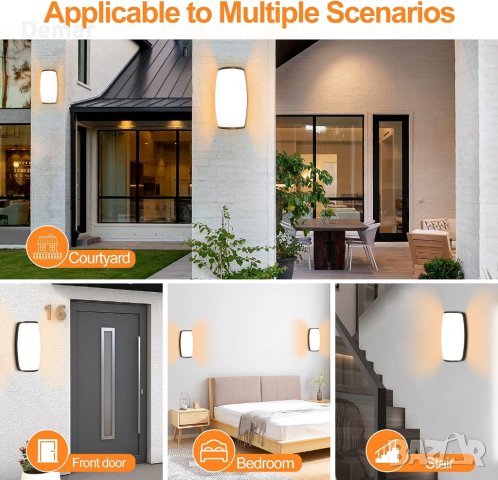 FUDESY 12W 3000k LED външна стенна лампа, снимка 7 - Лампи за стена - 41867735