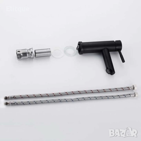 Смесител за мивка, неръждаема стомана , черен мат, снимка 5 - Други стоки за дома - 52854056