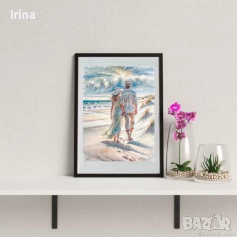 Картина "Двама"- цифрова акварел (AI-generated), снимка 2 - Картини - 53224382