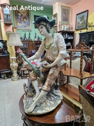 Страхотна голяма антикварна италианска порцеланова фигура статуетка Capodimonte , снимка 7 - Антикварни и старинни предмети - 48695580