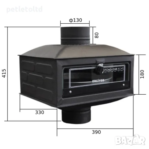 Фурна за камина или печка на твърдо гориво 
