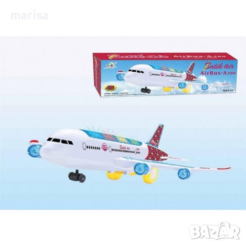 Самолет със звук и светлина, движение, включени батерии, в кутия - 1502, снимка 2 - Влакчета, самолети, хеликоптери - 38556037
