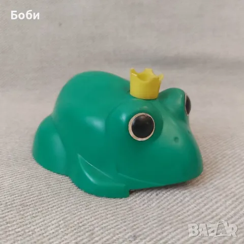 Стара Соц Българска Пластмасова Играчка с Механизъм - Жабока Принц, снимка 2 - Колекции - 47327294