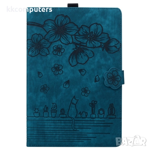 Кожен калъф за Xiaomi Redmi Pad 2 Pro - Дизайн Цвете & Коте, Стойка, Кардхолдер, Джоб за писалка, Пр, снимка 12 - Калъфи, кейсове - 52420051