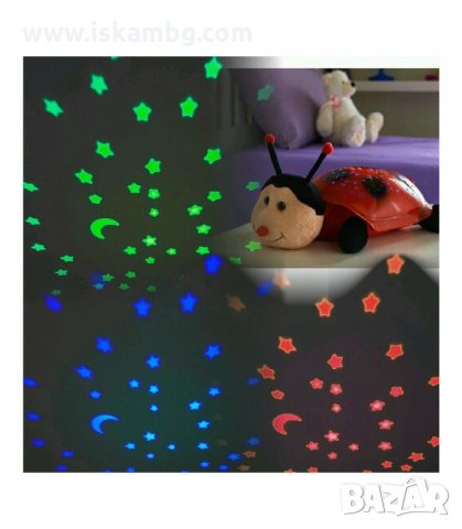 ПЛЮШЕНА КАЛИНКА, ДЕТСКА НОЩНА ЛАМПА, ПРОЕКТИРАЩА СЪЗВЕЗДИЯ - код 0381