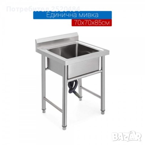 Работни мивки от неръждаема стомана 23модела в комплект със сифони и връзки. ХИТ Цена 199лв/101,75€, снимка 2 - Обзавеждане на кухня - 41697763