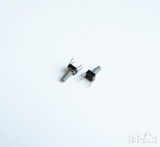 Малък бутон 4pin 6x6x11,5mm незадържащ НО черен 12V 0,05A H=8,5mm, снимка 1 - Друга електроника - 42603341