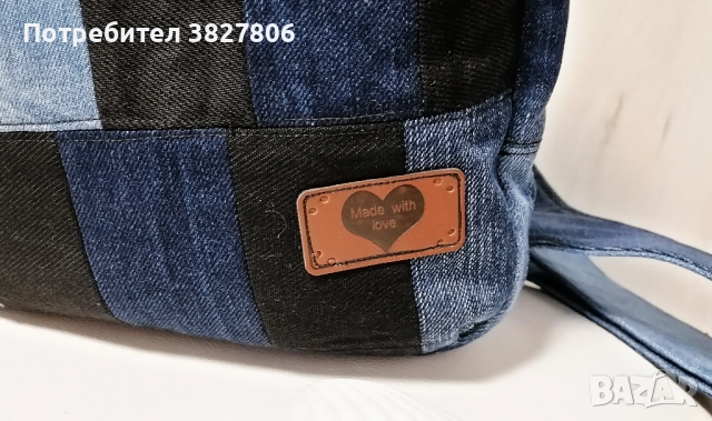 Ръчно изработена дънкова раница, снимка 3 - Раници - 51583911