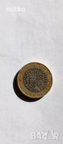 Много рядка монета от 1 евро.Франция-1999 година, снимка 2 - Нумизматика и бонистика - 49494450