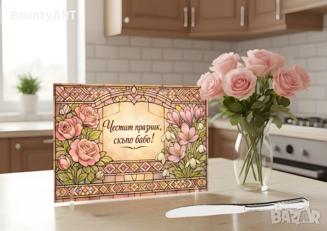 Персонализирана стъклена дъска за рязане