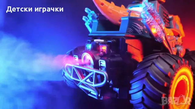 Кола Джип Динозавър с пушек и дистанционно радиоуправляем, снимка 4 - Коли, камиони, мотори, писти - 48502599