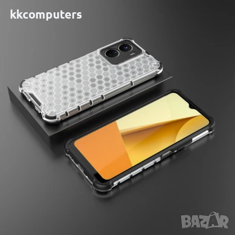 vivo Y16 4G Силиконов Калъф Honeycomb TPU и Протектор, снимка 4 - Калъфи, кейсове - 50741717
