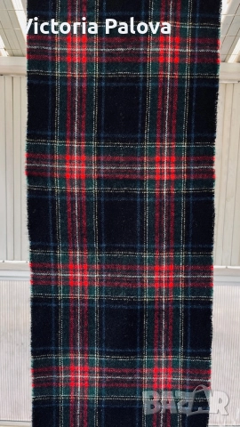 Оригинален шотландски вълнен шал STUART BLACK Tartan, снимка 3 - Шалове - 52715531
