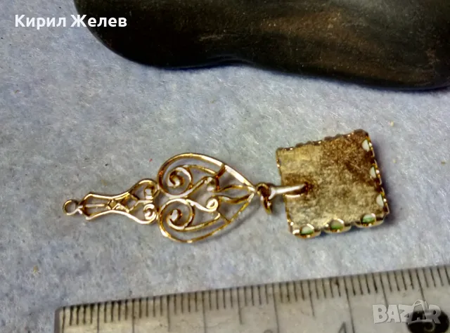 СТАР ПОЗЛАТЕН АЖУРЕН ПОРЦЕЛАНОВ ФЛОРАЛЕН ВИНТИДЖ АРТ МЕДАЛЬОН ВИСУЛКА БИЖУ 48804, снимка 9 - Колиета, медальони, синджири - 48806652